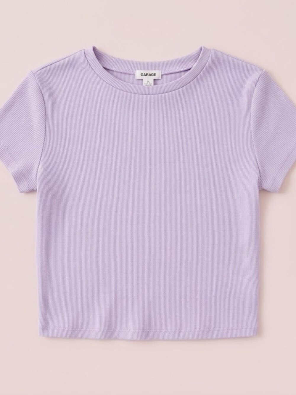 NWT Garage Light Purple Lilac Stormi Cropped Tee